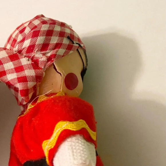 Vintage  Hard Plastic Pirate Boy Doll Open Shut Eyes 6 Inch Tall Figure Flaws - Picture 3 of 16